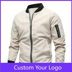 Men's Bomber Jackets Lightweight Casual Spring Fall Windbreaker Zip Up Coat with Pocket Working Hiking Sports Outdoor Sportwear
