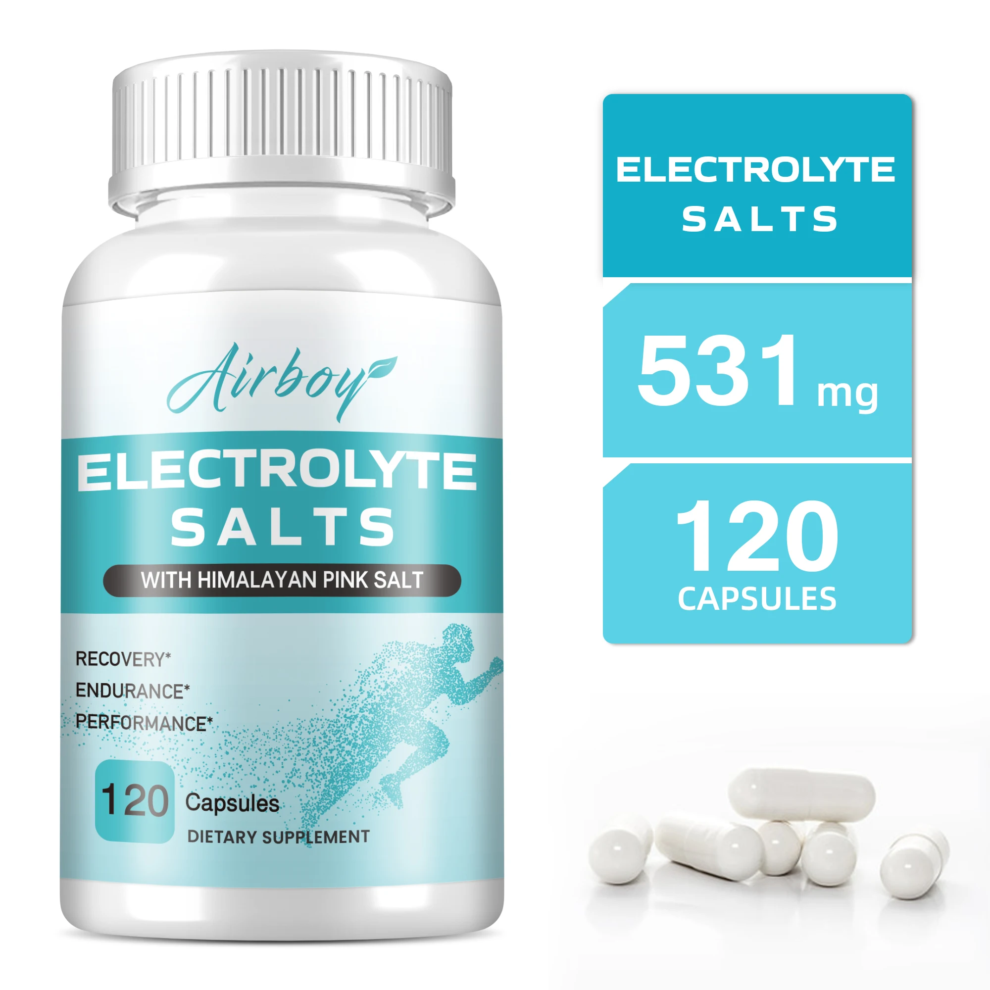 

Electrolyte Salts Capsules - Reduce Muscle Cramps, Enhance Endurance, Maintain Electrolyte Balance, Increase Energy Levels