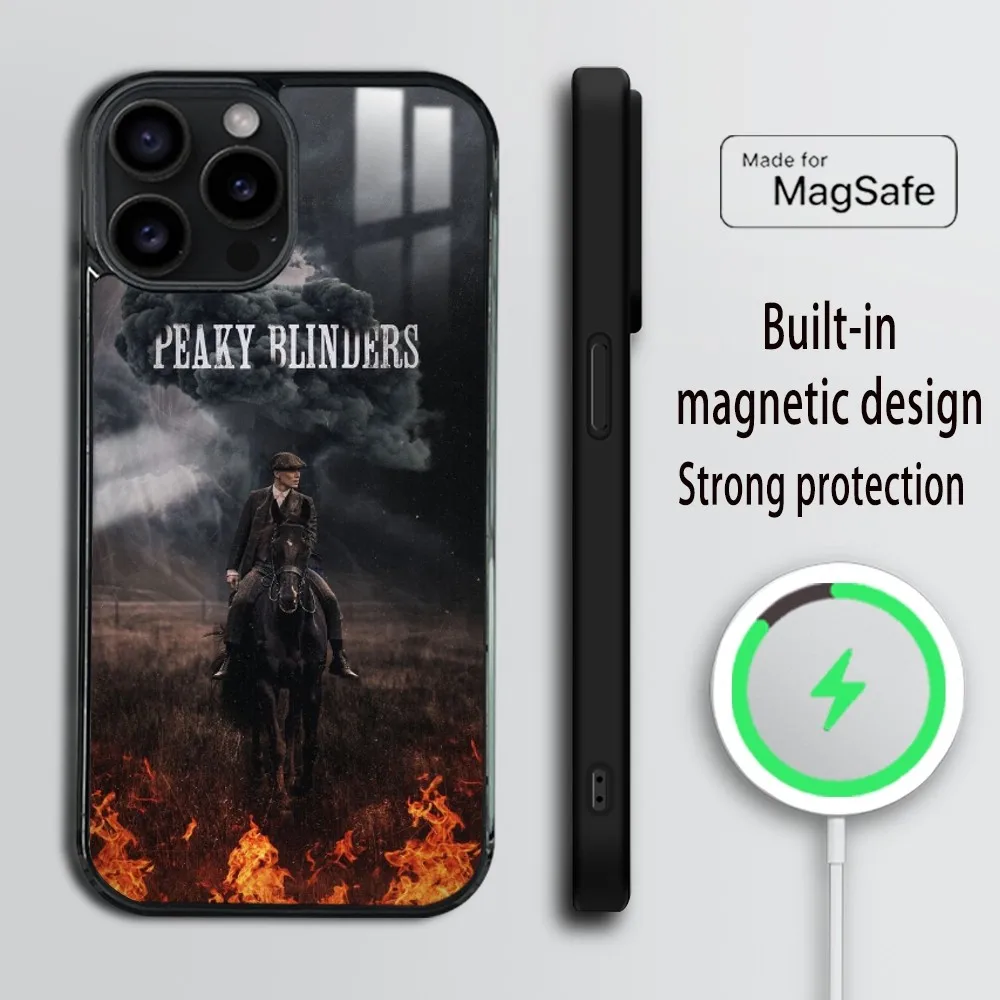 Tommy Shelby-Peaky Blinders-Cillian Murphy- Phone Case For iPhone 16 15 14 13 12 11 Pro Max Plus Mini Magsafe Mirror Wireless Ma