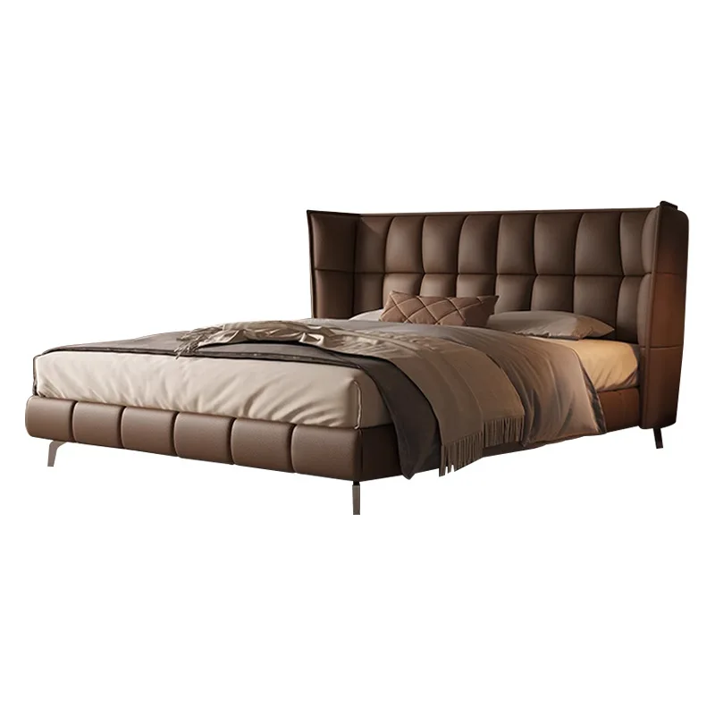 

Retro soft bag Medium antique muscle Light luxury master bedroom double Wedding Star same leather bed