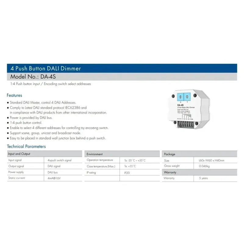Signal Work With Master/Bus Power Supply Encoding For Switch Select Addresse For LED Light Master/Bus Power