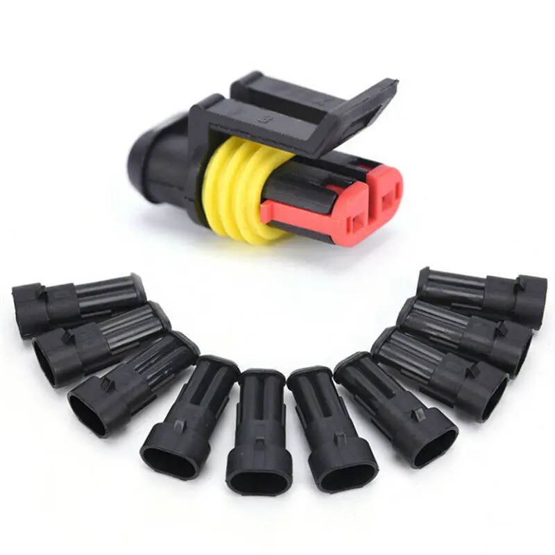 Wire AWG Marine Electrical Connectors Male female 10A Black Accessory 5pcs 2 pins Waterproof For motorcycle Useful Practical