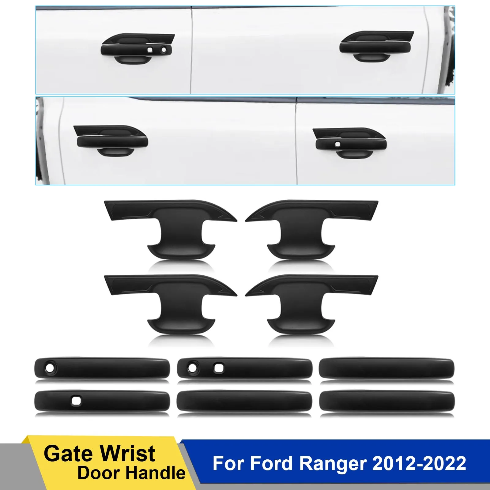 

Car Styling Door Handle Bowl Cover Door Handle Cover For Ford Ranger 2012-2022 Wildtrak Limited XS XL XLT For Ford Ranger Raptor