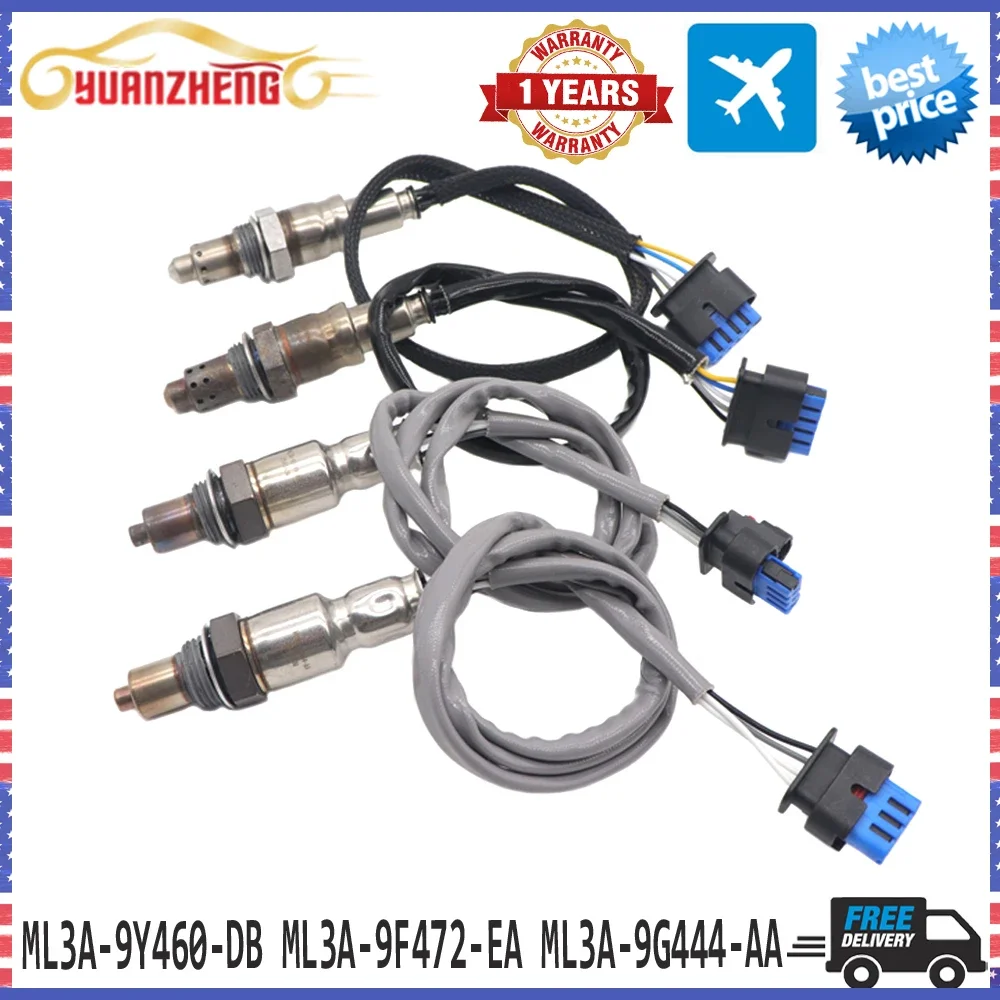 4 قطعة سيارة الهواء نسبة الوقود لامدا O2 الأوكسجين الاستشعار لفورد F-150 3.3L 5.0L 2021-2023 ML3A-9Y460-DB ML3A-9G444-AA ML3A-9F472-EA