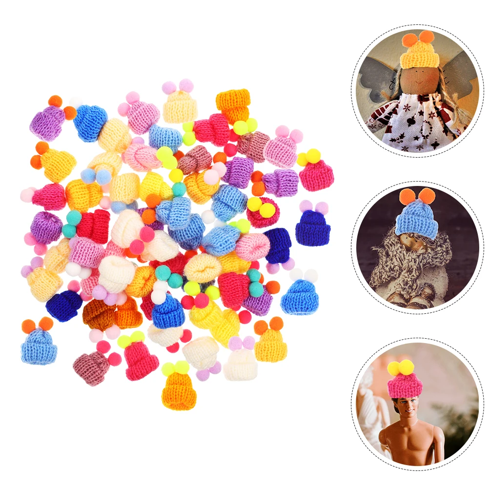 100 قطعة قبعات بوم صغيرة صغيرة الحرف الحياكة الصوفية ورأى قابلة لإعادة الاستخدام الغزل اكسسوارات ديكور ثلج DIY بها بنفسك هدايا عيد الميلاد المنزل #2