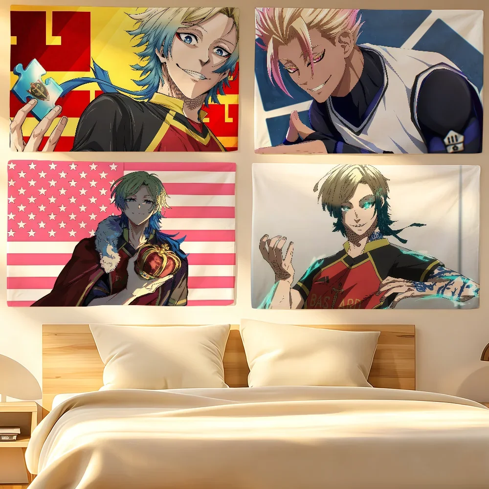 Football anime B-Blue L-Lock Kaiser flag For Living Room Home Dorm Decor Wall Outdoor Camping Party Banner Gifts