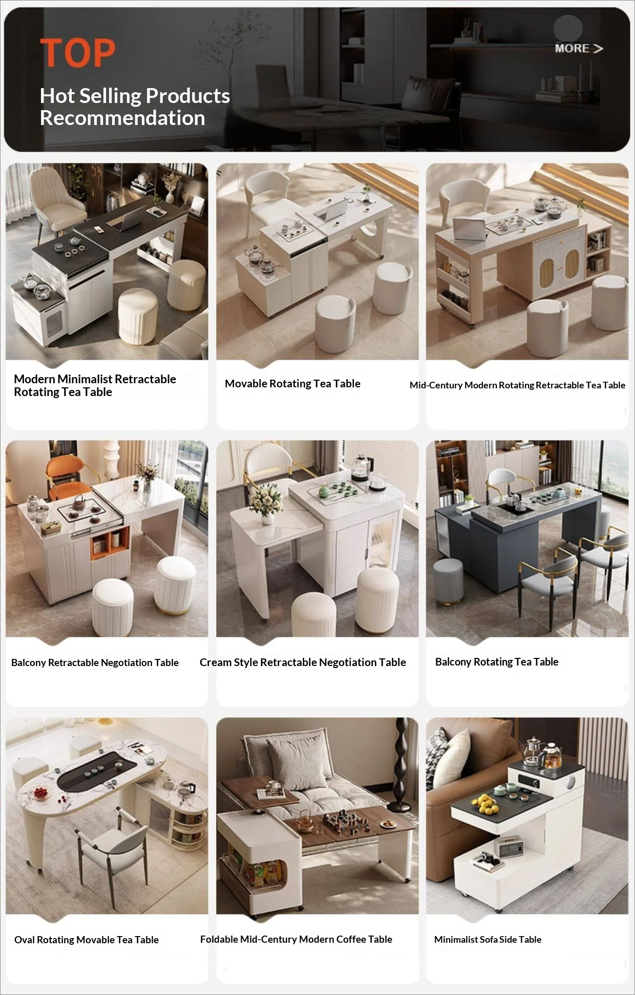 

Sintered Stone Lift Side Table Rolling Use Furniture Sturd