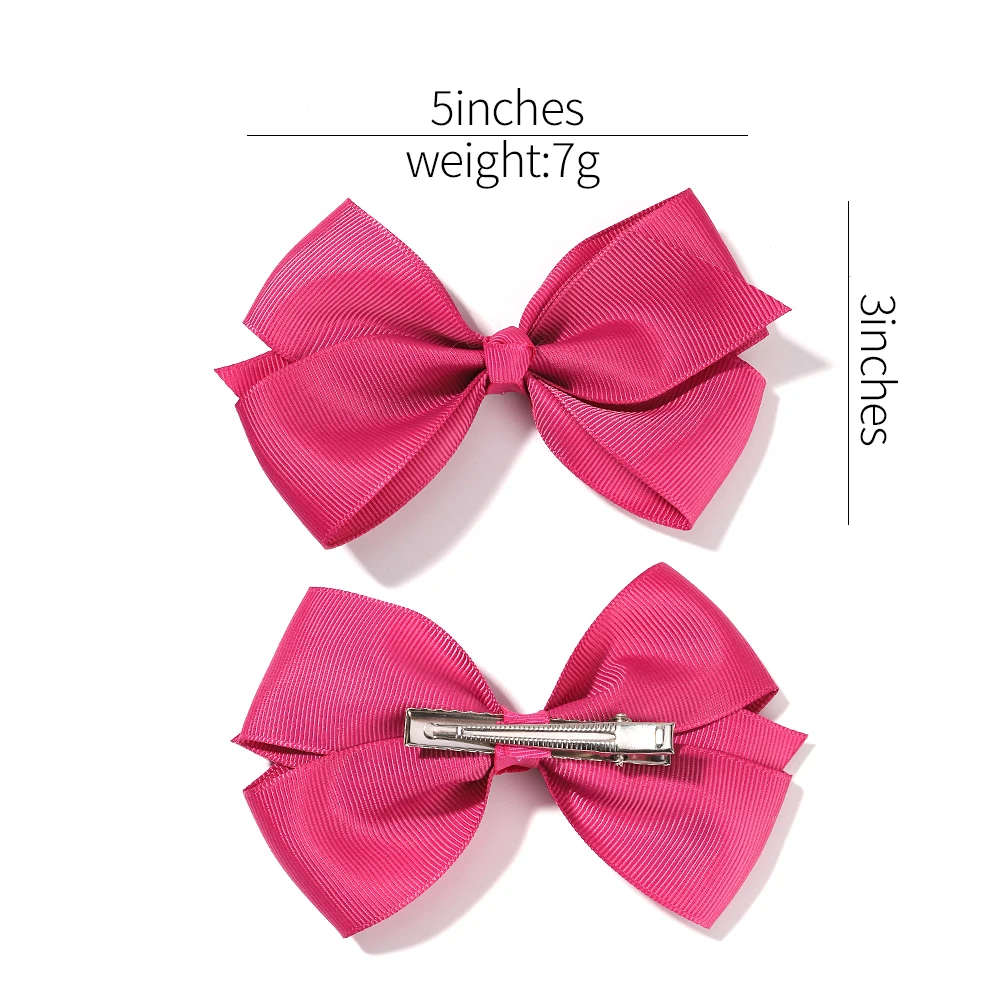 1pcs 4.5 Inches Sweet Candy Color Hair Bows With Clip Kids Girls Boutique Handmade Hair Clip Hairgrips Hair Accessories