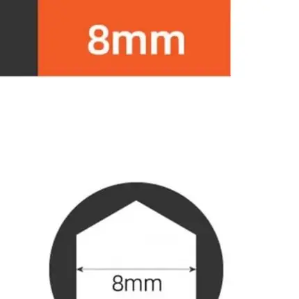 3/8 Inch Drive Socket Adapter Spanner for Hex Socket Heads 8mm Through 22mm Black Oxide Finished Chrome Vanadium Alloy