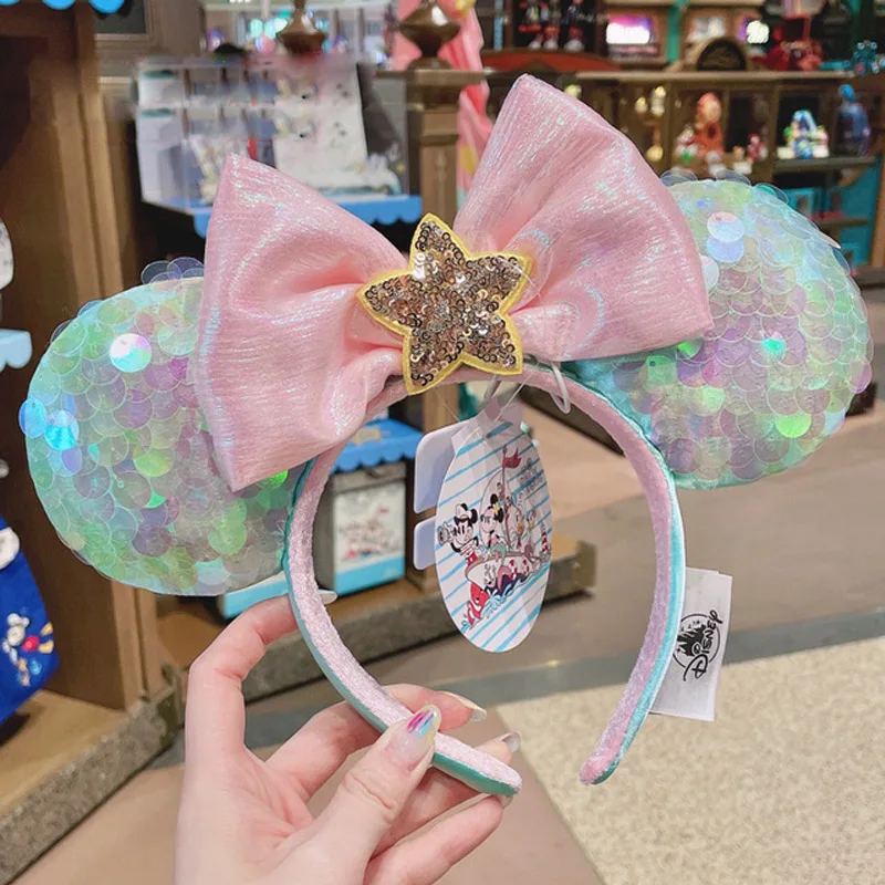 Diadema Mulan con orejas de Mickey Minnie de Disney, aro para el pelo con huevos de Pascua, diadema para Cosplay, diadema con lazo grande para niña