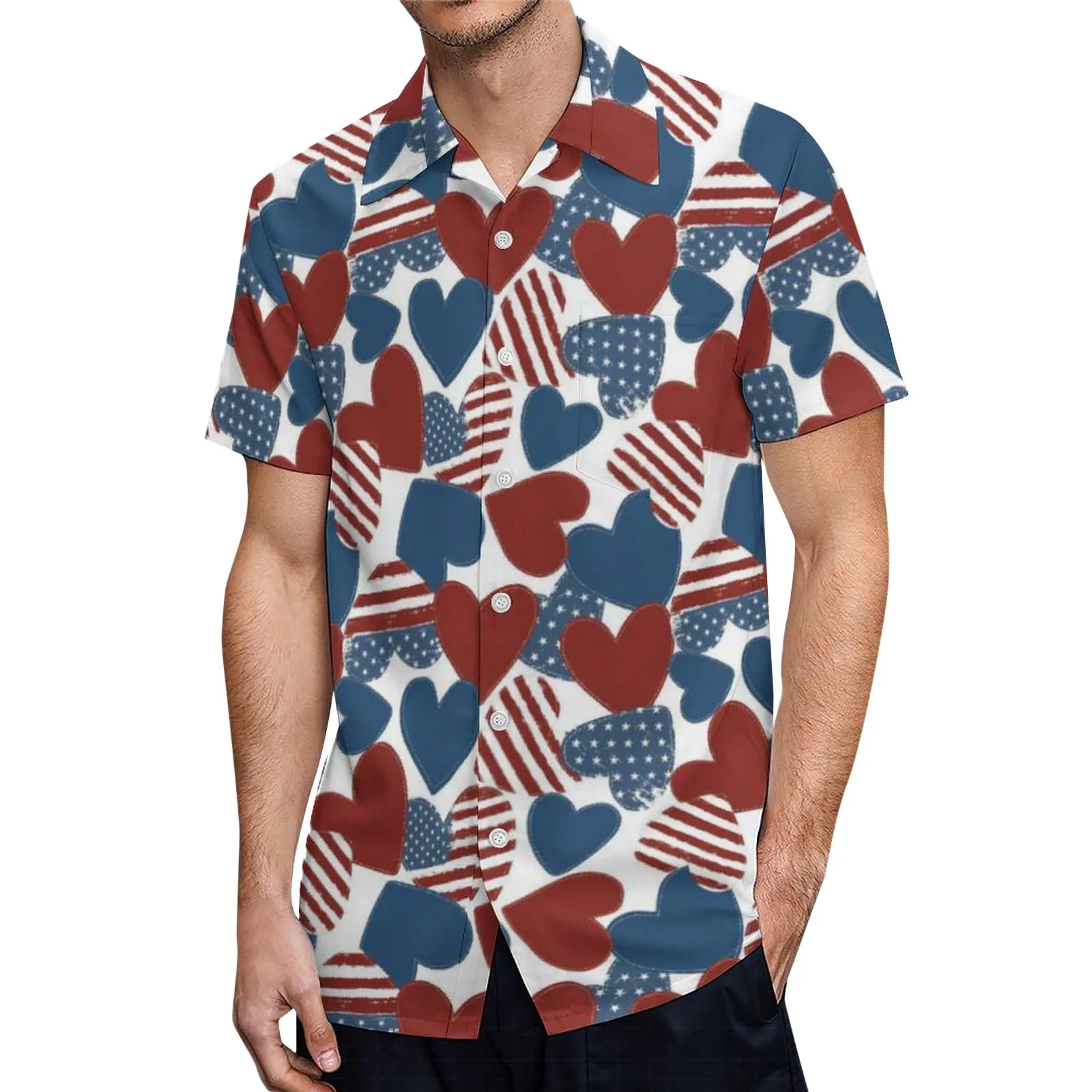 

Loose Fit Printed Lapel ort Sve irt Youthful Spring Summer Faion Thin Material Casual Wear Daily Life Scenarios