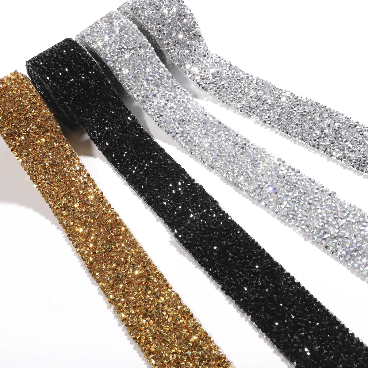 1yd crystal silver rhinestone decorative strip, rhinestone belt, DIY rhinestone self-adhesive rhinestone decorative strip, cloth