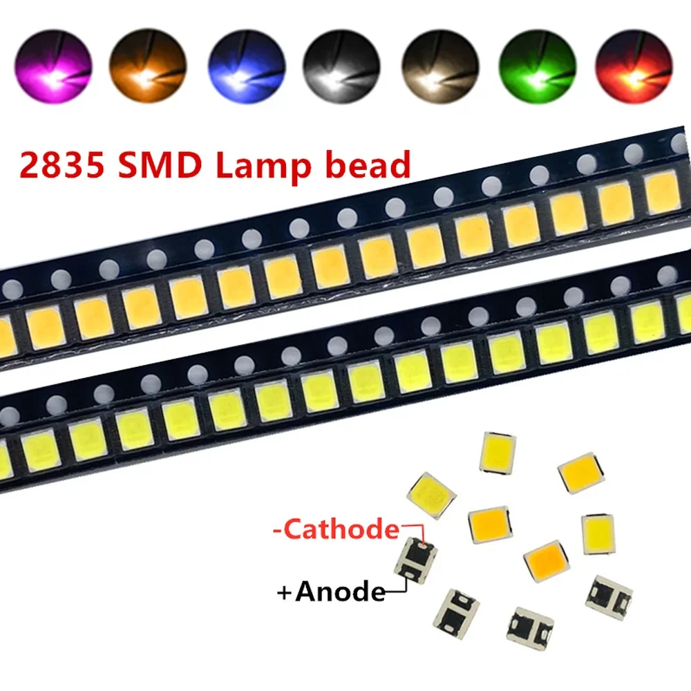 50PCS SMD LED 2835 Chips 0.2W 3V Beads Light White Warm Surface Mount PCB Emitting Diode Lamp Red Green Blue High quality