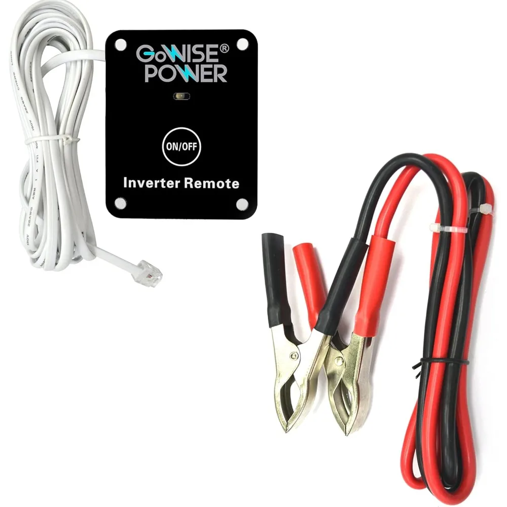 محول موجة جيبية نقية 600 وات يحول 12 فولت تيار مستمر إلى 115 فولت تيار متردد، يتميز بمنافذ تيار متردد، ومنفذ USB واحد، وكابلين مشبكين لـ Peak Po بقدرة 1200 وات