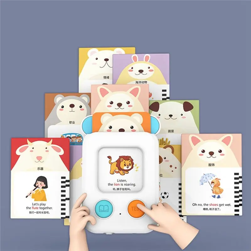 [todaybuy】-machine-d'apprentissage-precoce-pour-l'eveil-en-anglais-des-bebes-avec-livre-sonore-et-fonction-vocale