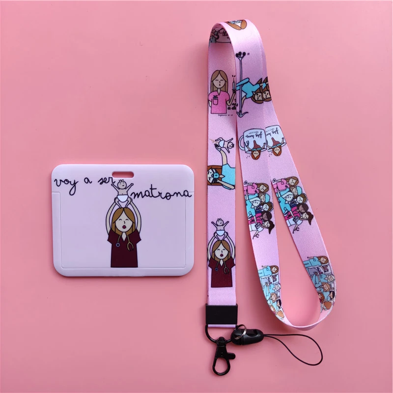 Arzt, Krankenschwester, horizontale Damen-Lanyards, Ausweishalter, Ausweishalter, zum Aufhängen von Seil, Lanyard, amüsantes Kartenetui, einziehbarer Clip – Detail 27