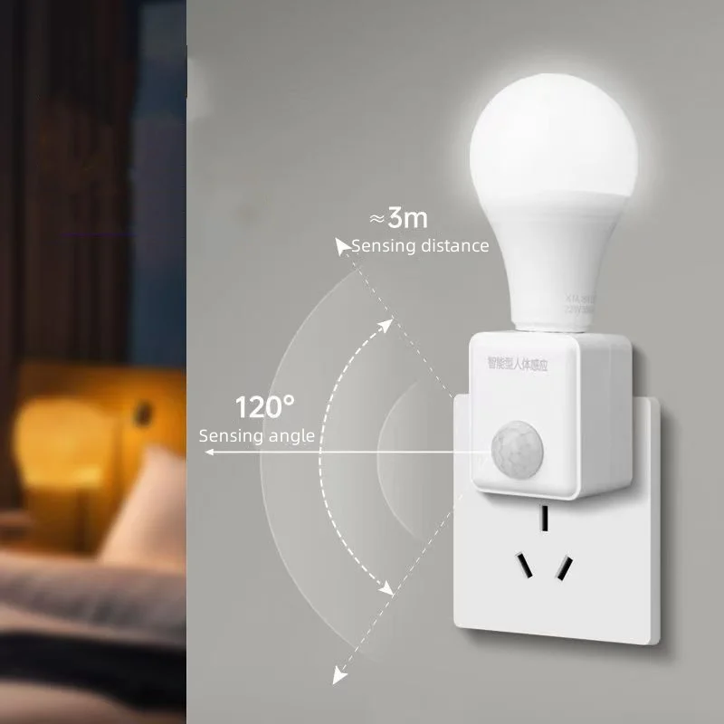 E27 PIR Motion Sensor Led Switch Lamp Base EU/US AC85-265V Plug Human Induction Light Bulb Holder Socket Adapter Converter