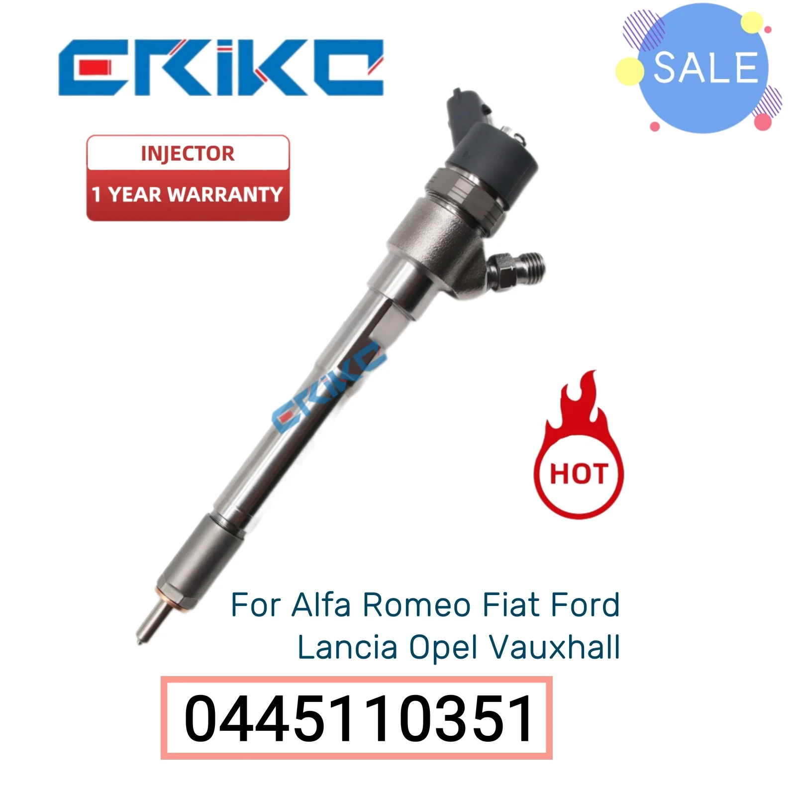 0445110351 Diesel Fuel Injector 0 445 110 351 Jet Injector 0445 110 351 for Alfa Romeo Fiat Ford Lancia Opel Vauxhall