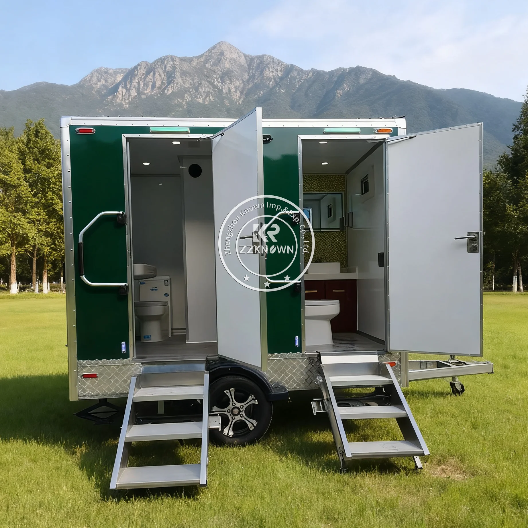 

Customizable Mobile Portable Toilet Trailer With Eco-Friendly Design Public Bathroom Trailer For Public Events