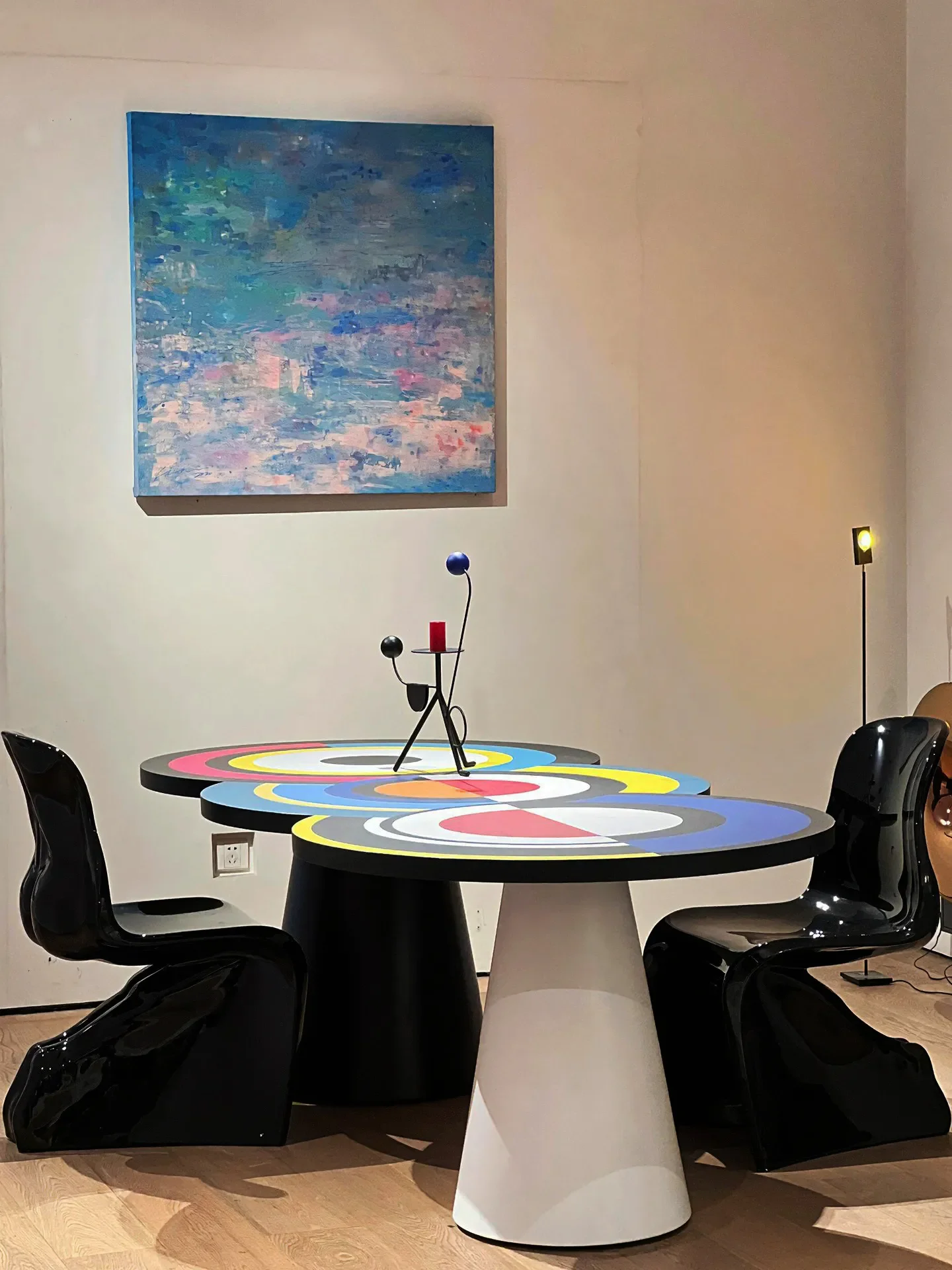 Color special-shaped dining table Household small apartment Designer office desk Computer desk