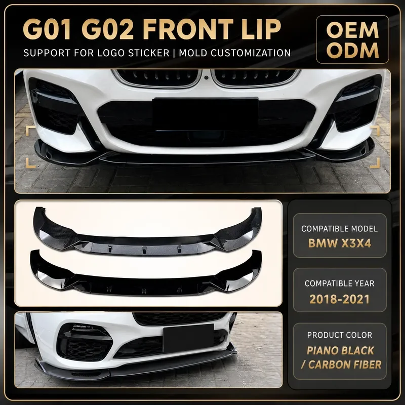 For BMW X3 G01 X4 G02 2018-2021 M Sport Front Bumper Lip Corner Spoiler Body Kit Auto Exterior Styling Accessories
