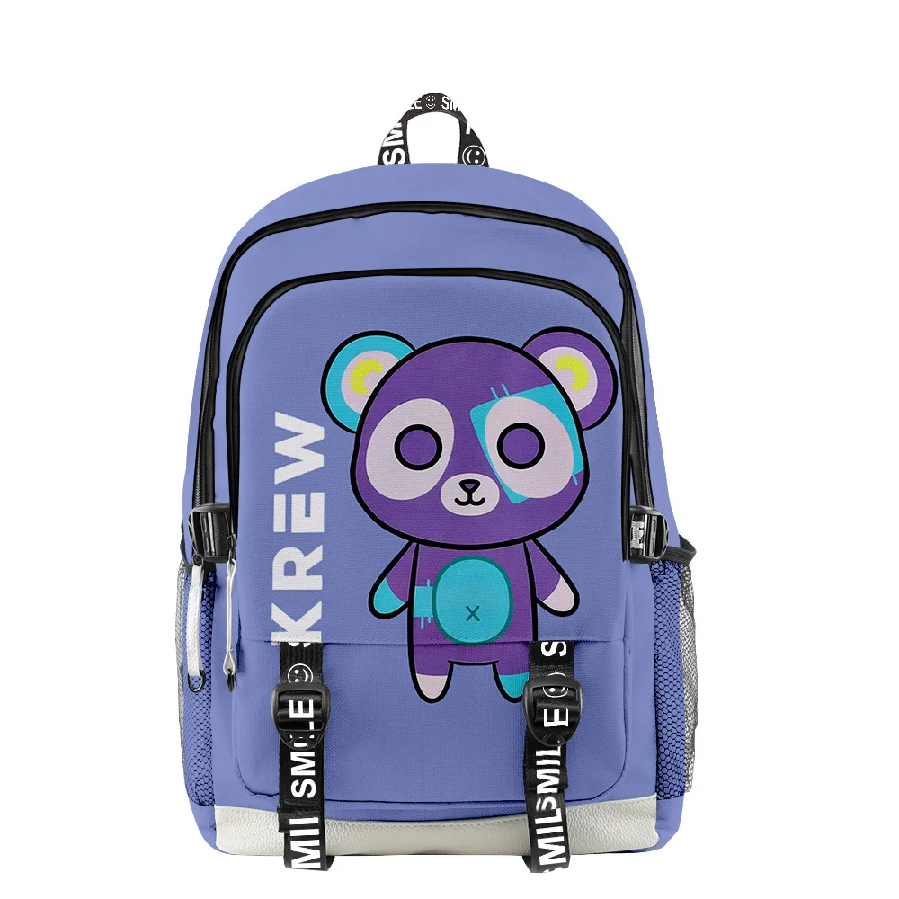 ItsFunneh Krew District Merch Zipper Backpack Children Kids School Bag Unique Daypack Unisex Traval Bag Oxford Cloth Funny Bags