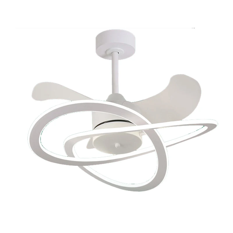 Modern Creative LED Fan Lamps 3 Colors Remote Control Vintage Ceiling Fan For Living Room With Lights