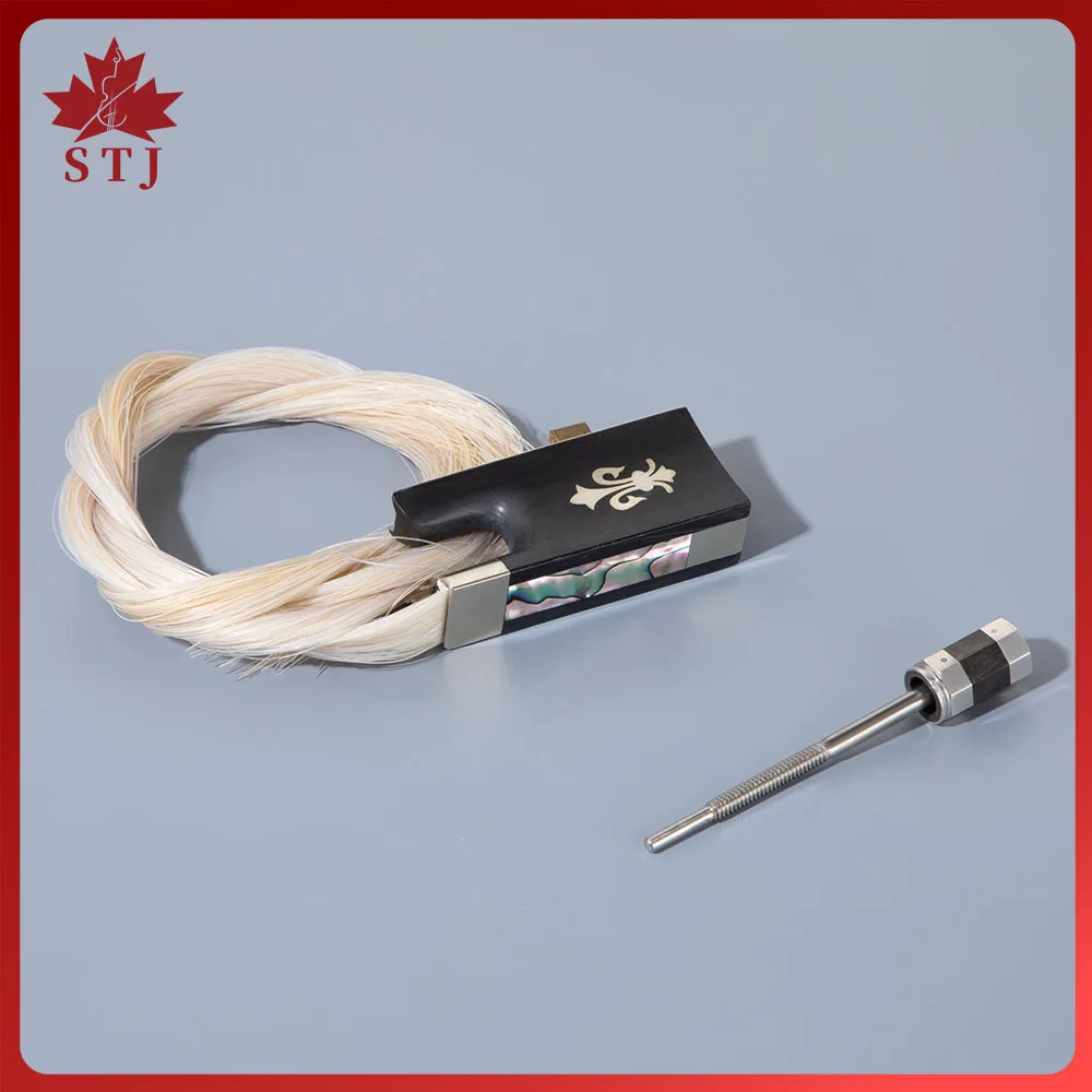 1 Set Indonesian Grade A Ebony Violin/Cello Bow Frog Install Screw Bow Horse Hair 3/4-4/4 Size, Violin/Cello Parts