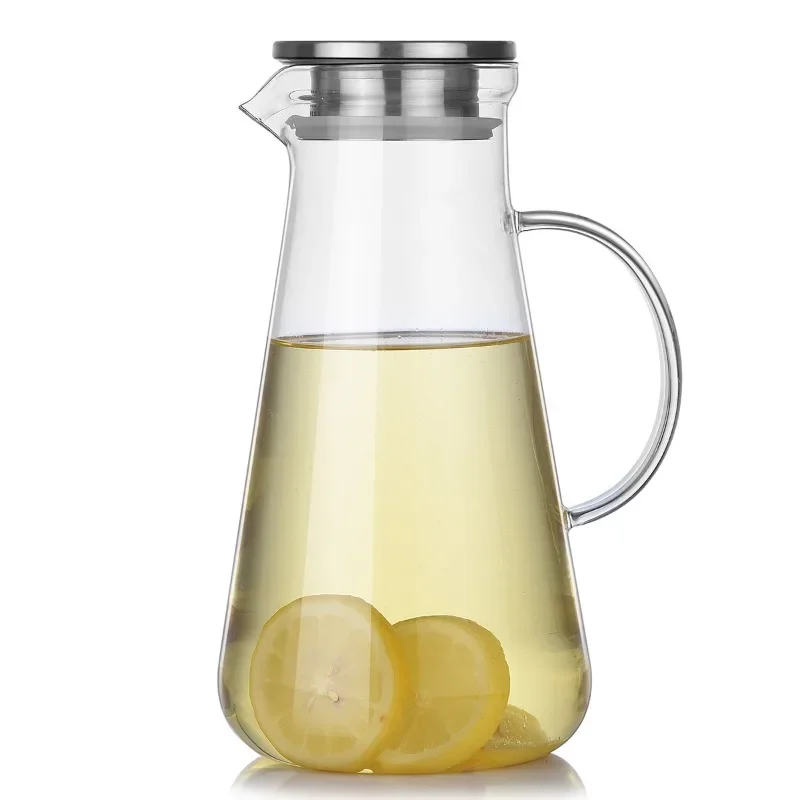 Cold Water Kettle Teapot Glass Water Jug With Lid Juice Container Beverage Dispenser Heat Resistant Jugs Transparent Dispensing