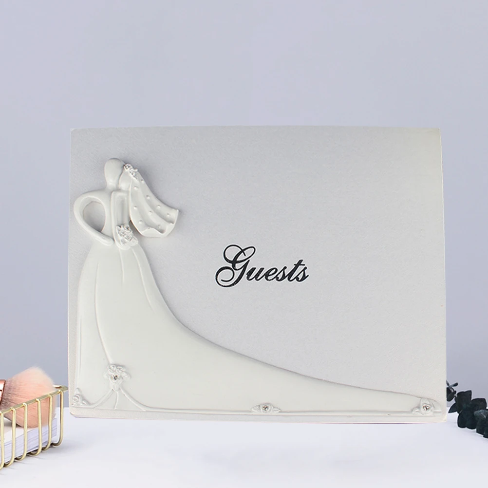 

1pc Vintage Lace Linen Guest Book Wedding Notebook Sign-In Register Romantic Party Reception Anniversary Hotel