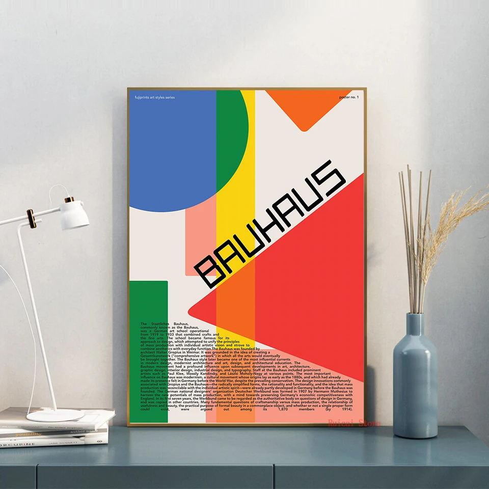 

Bauhaus Scandinavian Composition Poster Wall Art Canvas Painting Prints Wall Stickers Decoration Modern Style Home Decor Gift