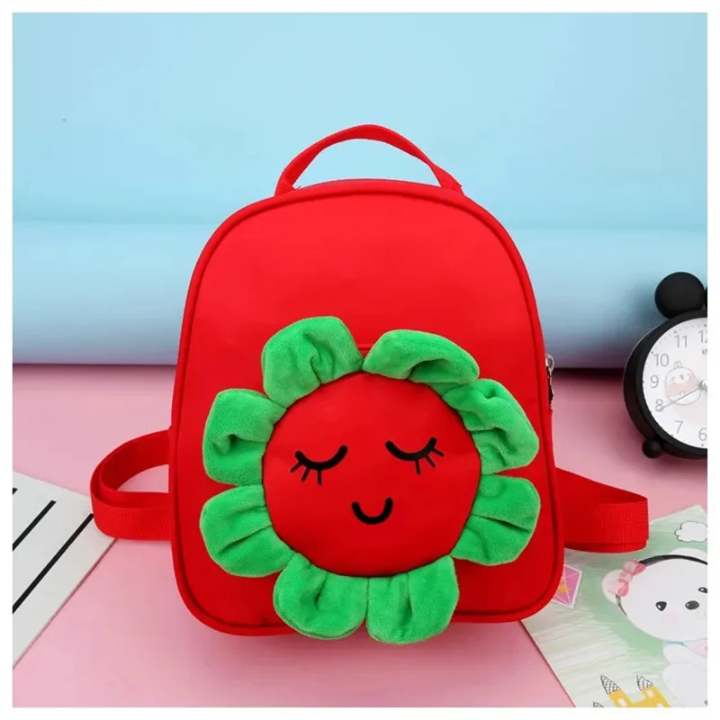 Mochilas escolares de guardería para niños, mochila escolar de dibujos animados para niños y niñas, mochila con expresión de flores, Plecaki Szkolne