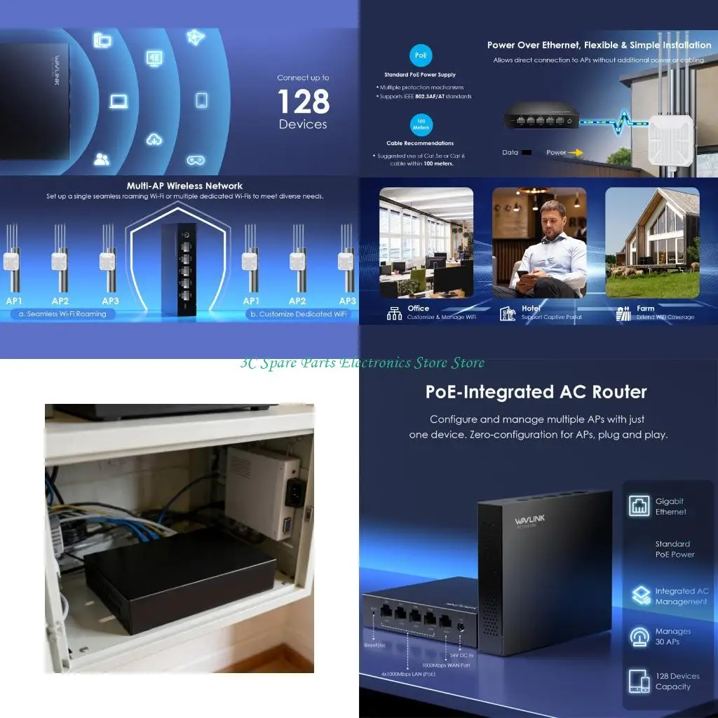 commutation-gigabit-poe-econome-en-energie-sz-avec-boitier-metallique-protections-contre-les-surcharges-pour