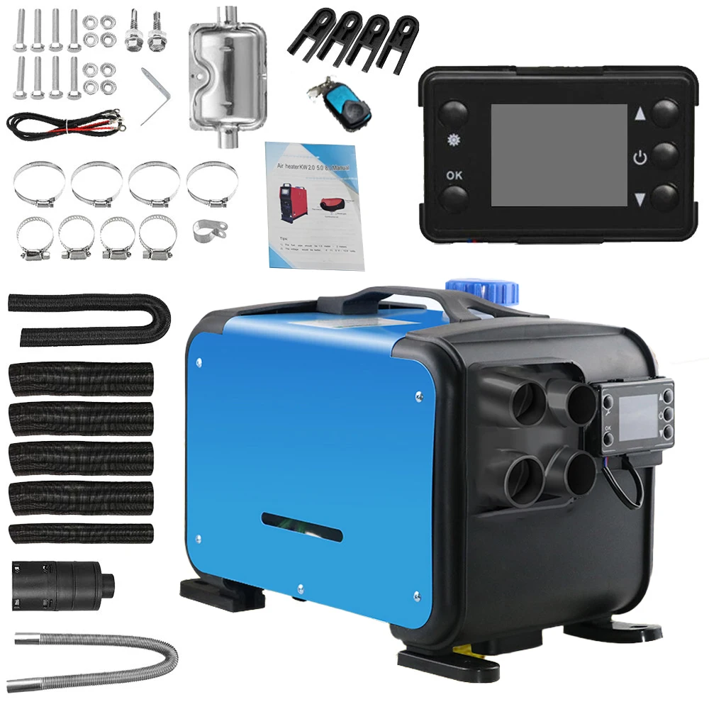 Car Parking Heater 5KW 12V/24V 220V-240V W/LCD Diesel Air Heater Bluetooth App Control Boat Garage
