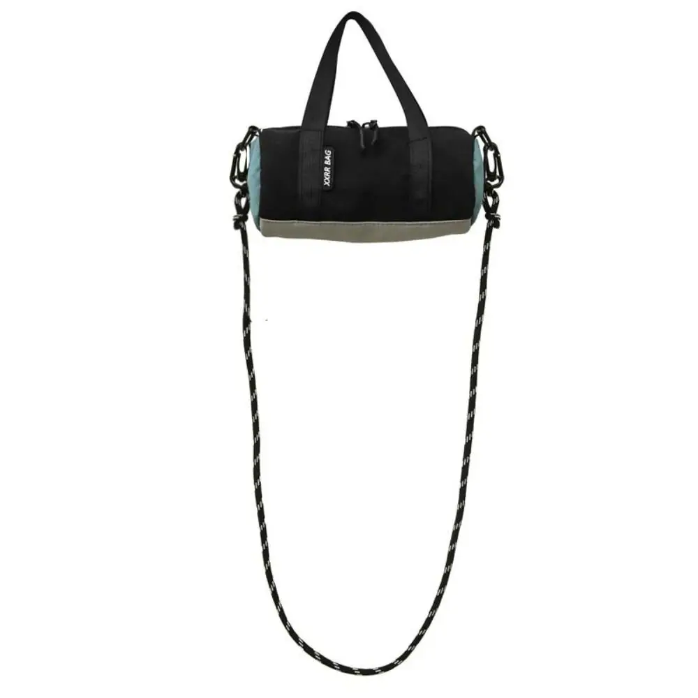

Storage Bag Thin Strap Men Cylindrical Bag Lightweight Zipper Contrast Color Purse Breathable Portable Simple Shoulder Bag Trave