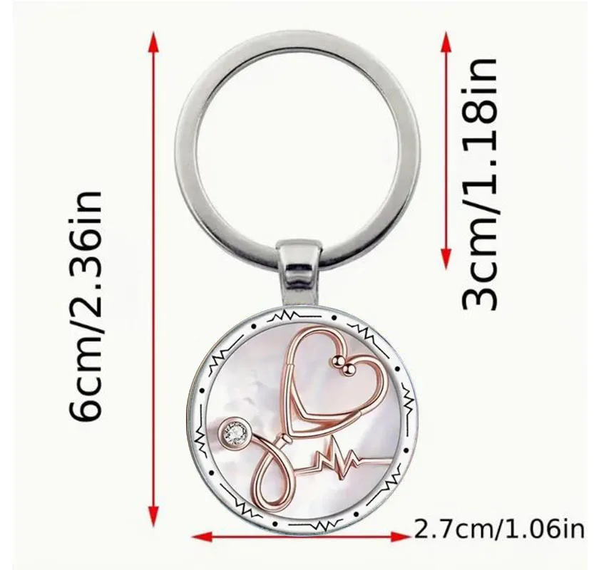 Men's creative stethoscope keychain, simple keychain for medical staff, nurses, and doctors