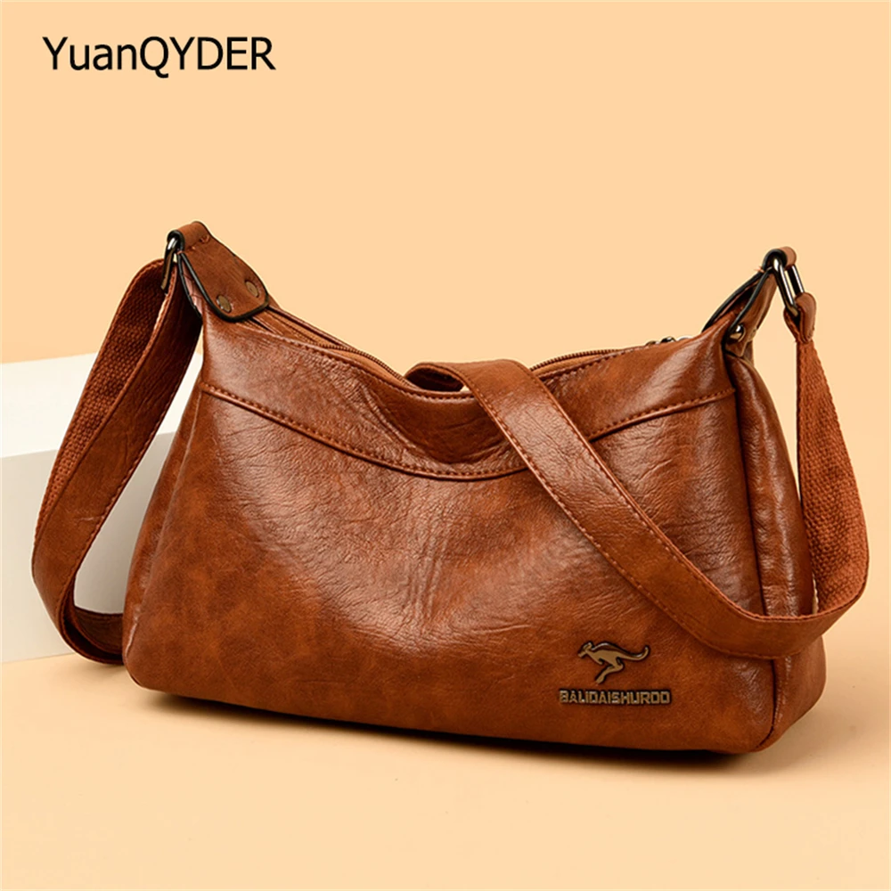 

2023 New Ladies Shoulder Bags Solid Color High Quality PU Leather Ladies Crossbody Bag Middle-aged Women Mother Bag Bolso Mujer
