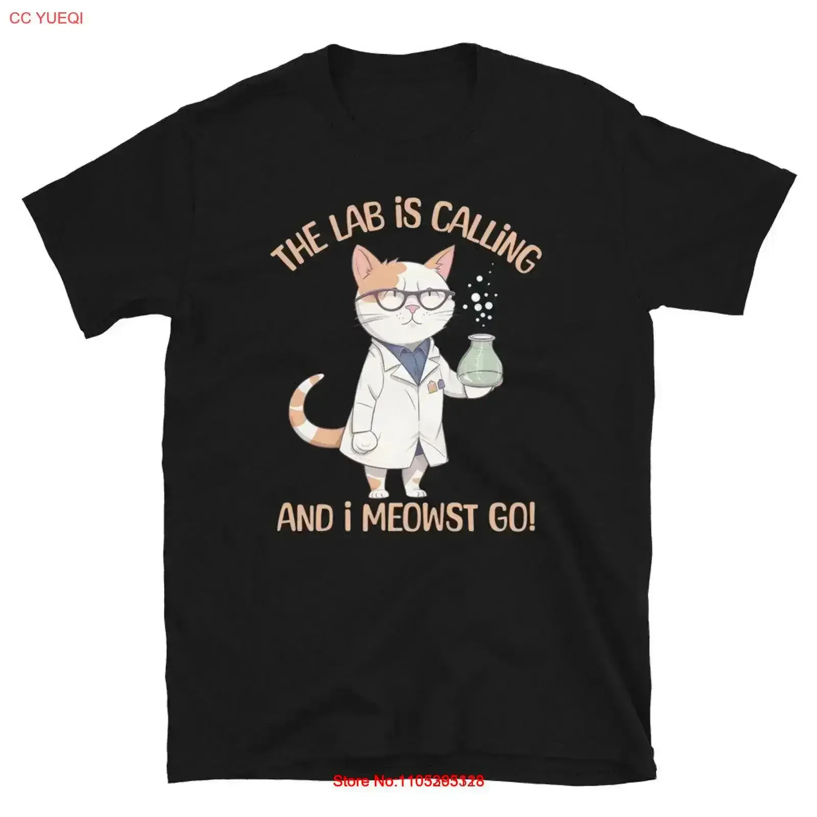 The Lab is Calling T Shirt Science Funny for Women Cat Chemistry Chemist Microbiologist Beaker vintage Washed Versatile Casual