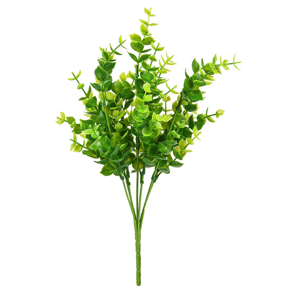 

6pcs Green Plastic Artificial Plant Simulation Foliage Fake Greenery Lifelike Decor For Home Office Party 16X16X35Cm