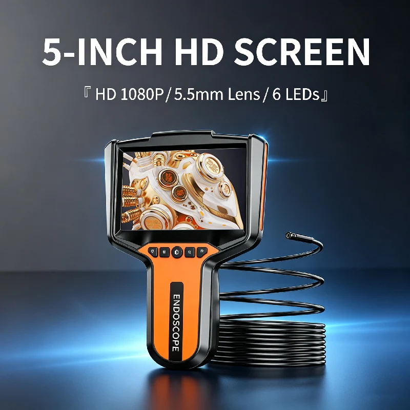 Industrielles Endoskop-Kamera 5 Zoll LCD Boreskop Inspektions-Minikamera 1080P Digitale IP67 Wasserdichte Kamera für Autos