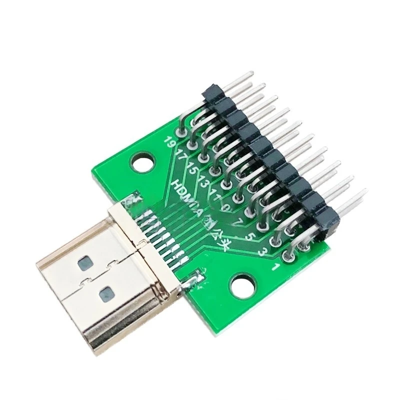 1PCS Type A Male 19P PCB Test Board High Definition In-line Connector Data Adapter Board