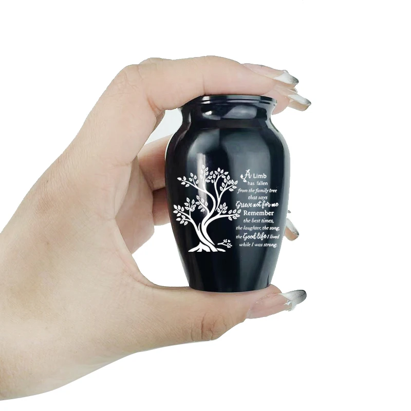 Small Keepsake Urn for Human Ashes Tree of Life Cremation Urns Mini Urns Perfect Aluminum alloy Memorial Ashes Holder