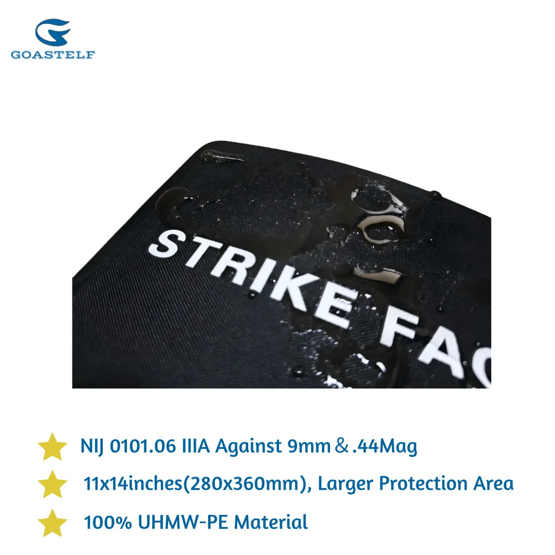 ระดับ NIJ IIIA คุณภาพสูง 10X12 นิ้ว UHMWPE Ballistic แผ่น, multi-Specification เสื้อกั๊กยุทธวิธีแผ่นเกราะ Ballistic แผ่น