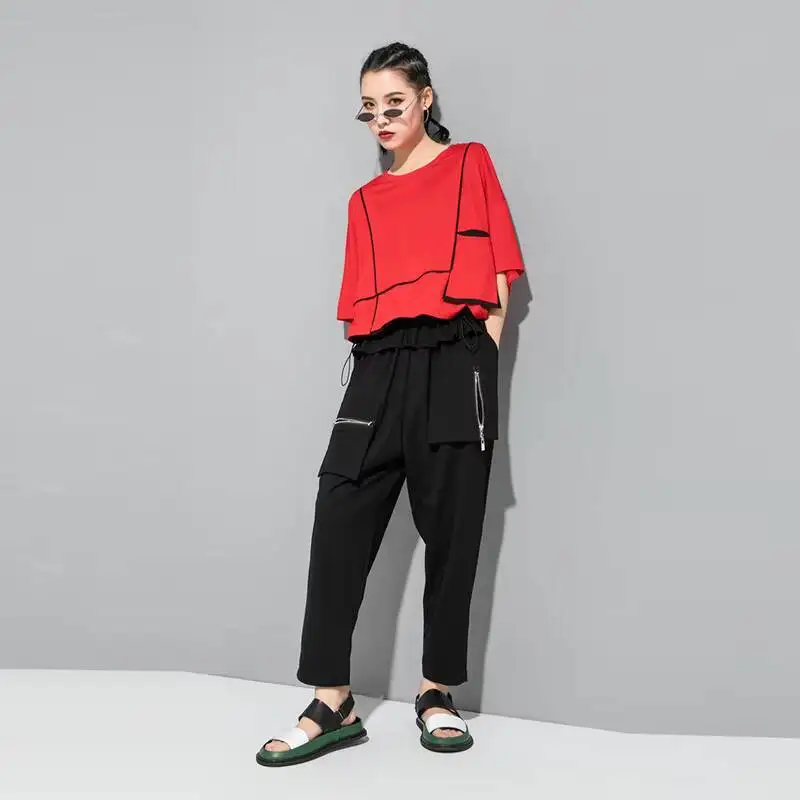 Salopette pantalon droit pour femmes, nouvelle collection printemps et automne, fermeture éclair, poches décoratives, grande taille, neuf