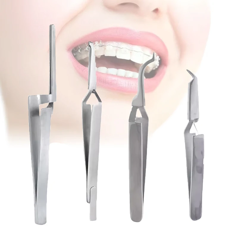 Premium Dental Tweezers Orthodontic Bracket Placer for Braces Posterior Tube Holder Dentist Surgical Tools Stainless Steel