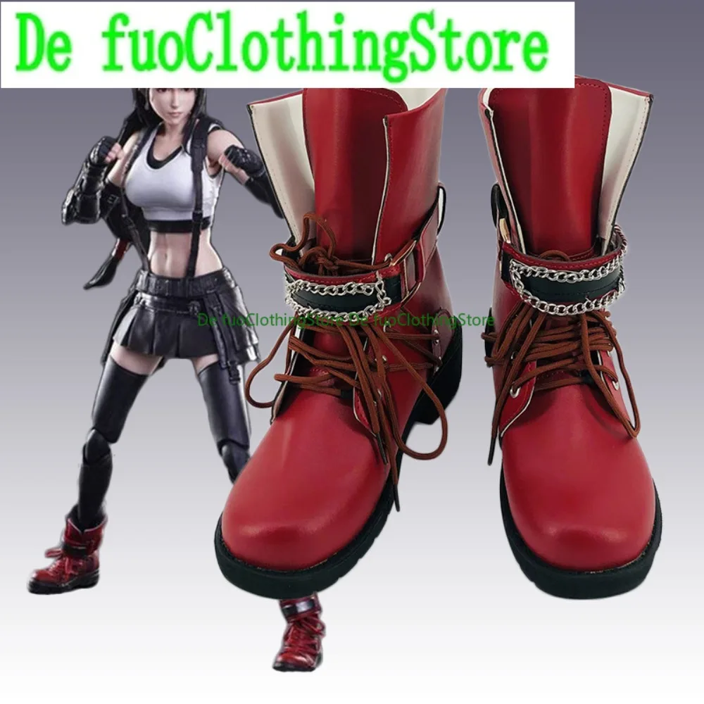 

Defuo VII Remake Tifa Lockhart Cosplay Shoes Anime Boots Anime Game Role-playing Shoes And Boots Halloween Party