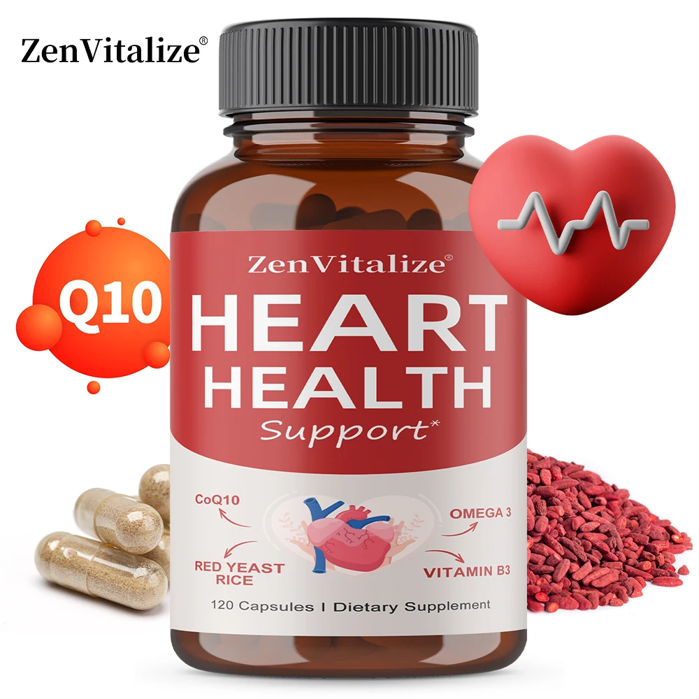 Healthy Heart Supplement - with Red Yeast Rice, CoQ10 - Antioxidant Support for Energy and Promate Immunity