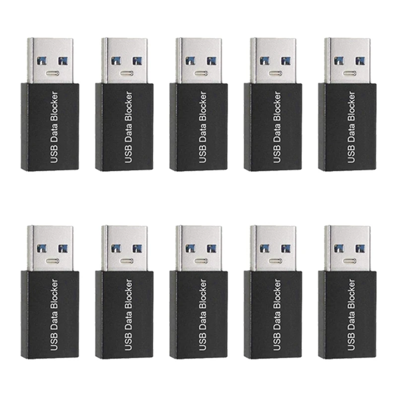 10Pcs USB Blockers Data Sync Blockers USB Connector Against Jacking Adapters for Blocking Data Sync