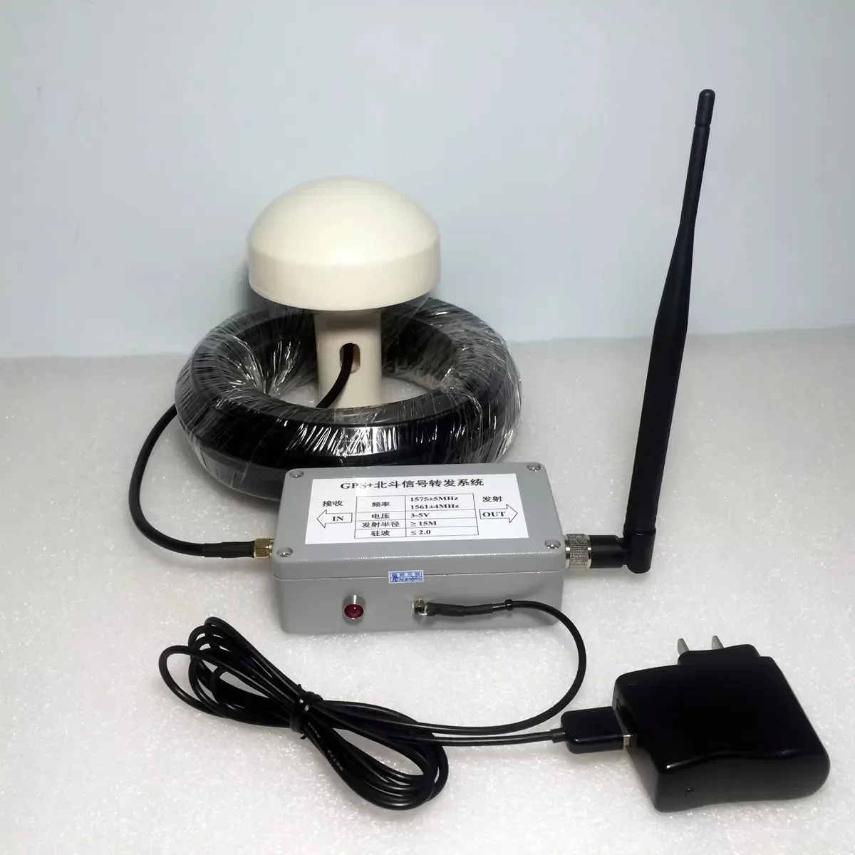 

GPS Signal Repeater Amplifier Transmission Complete Kit with 15M Mushroom Shaped Receiver Antenna