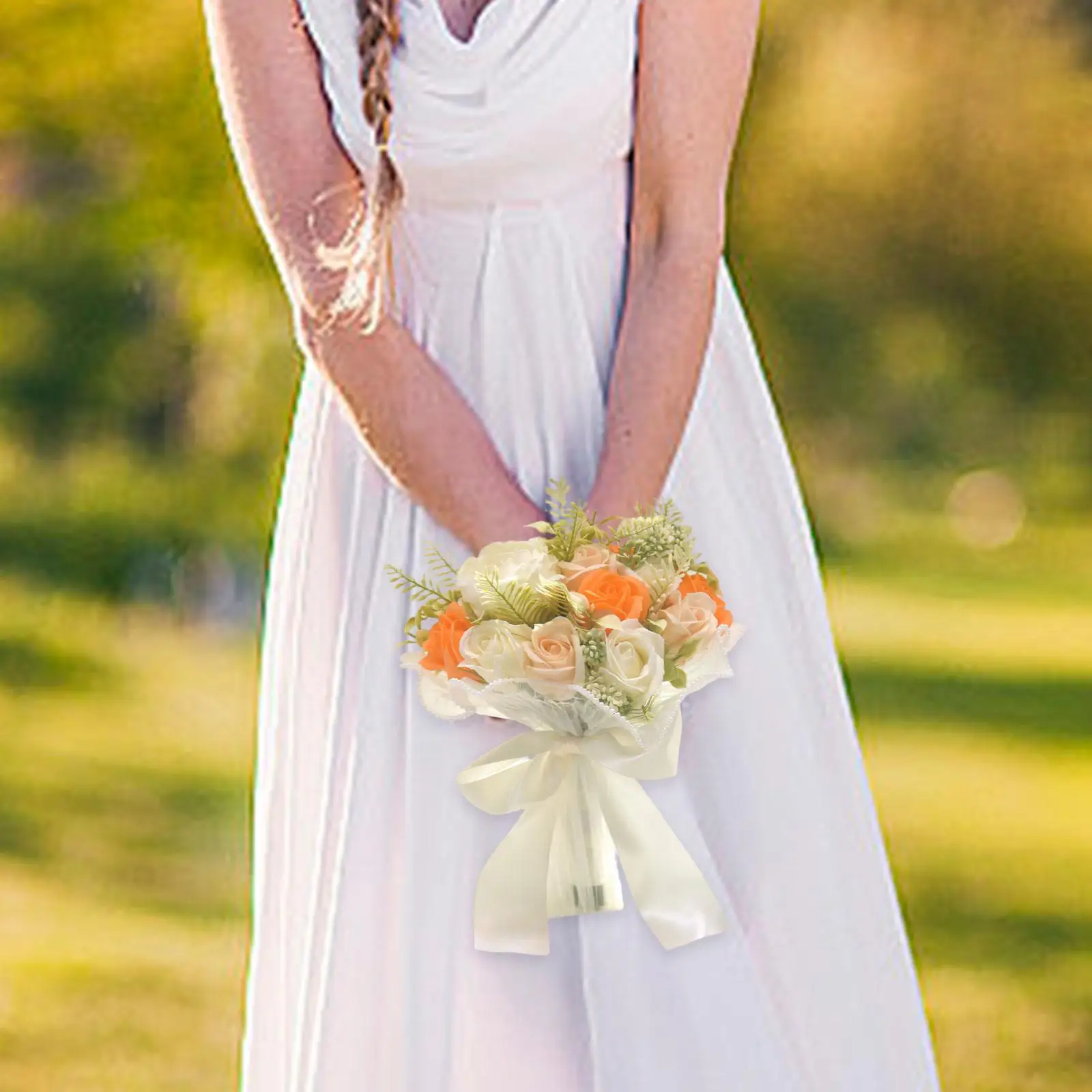 Elegant Artificial Flower Bridal Bouquet Soap Silk Garland Centerpiece for Wedding Festival Decor